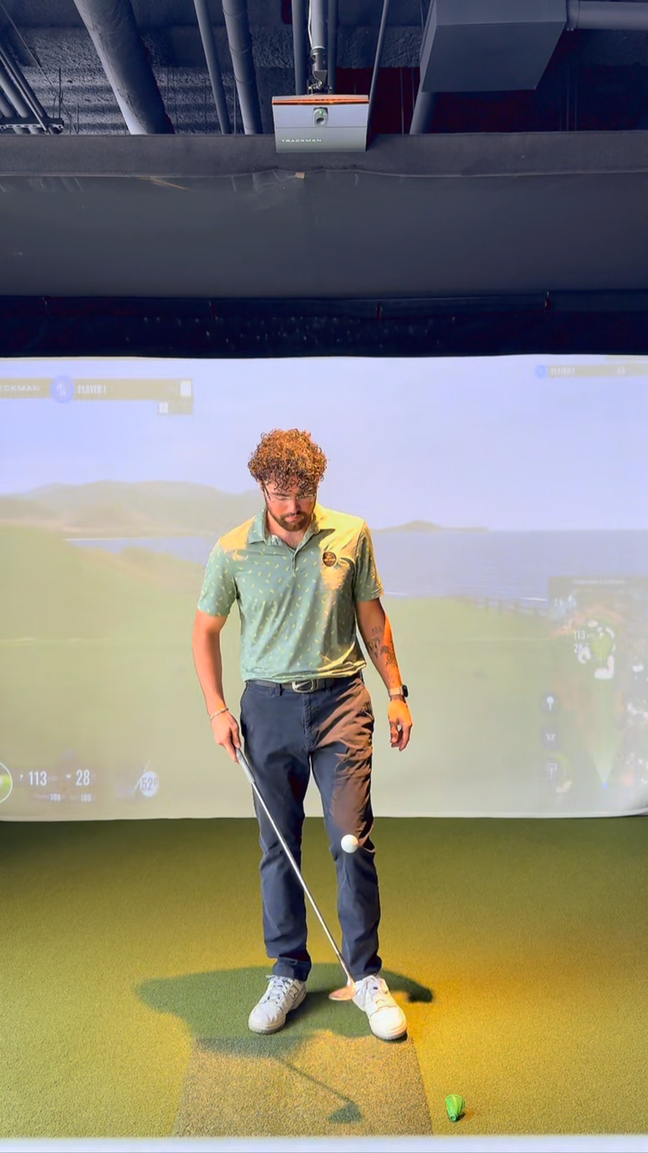 Indoor golf lessons at Chronicle Golf facility in Omaha Nebraska